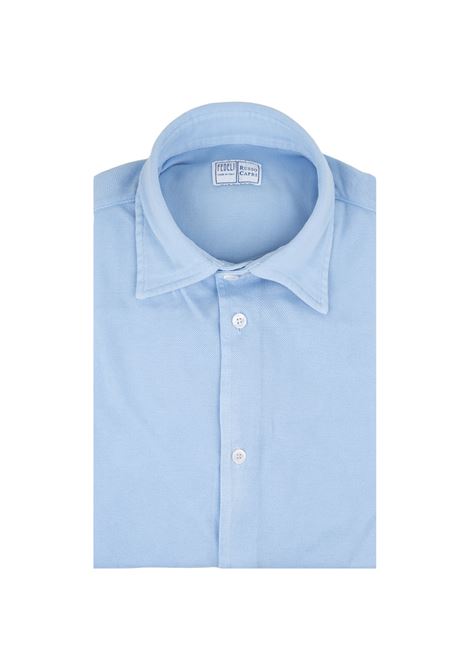 Camicia In Piquet Di Cotone Azzurro FEDELI | 0283219