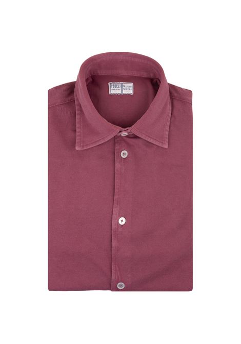 Camicia Classica Viola In Piquet Leggero FEDELI | 0283220