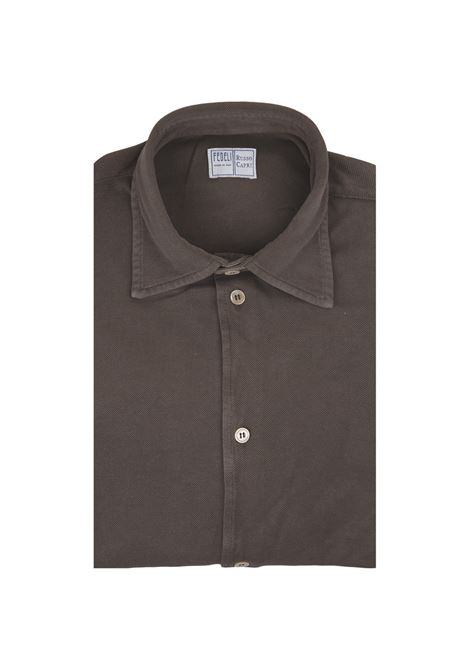 Shirt In Brown Cotton Piqué FEDELI | 028343