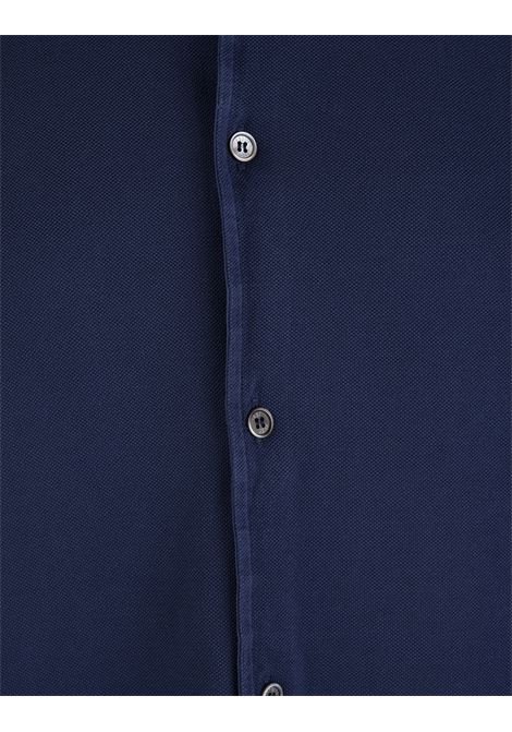 Camicia Teorema In Piquet Di Cotone Blu Royal FEDELI | 028385