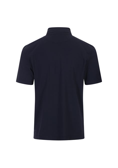 Short-Sleeved Polo Shirt In Night Blue Cotton FEDELI | 0303626