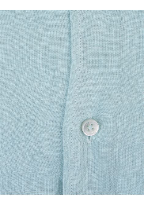 Nick Shirt In Aqua Green Linen FEDELI | 0501200