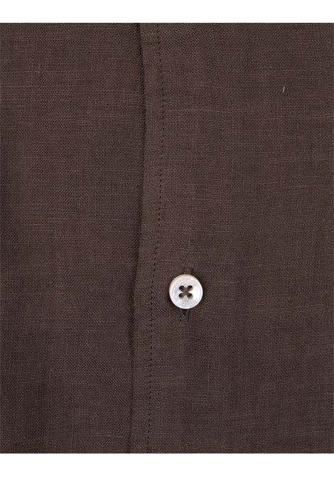 Nick Shirt In Brown Linen FEDELI | 050143