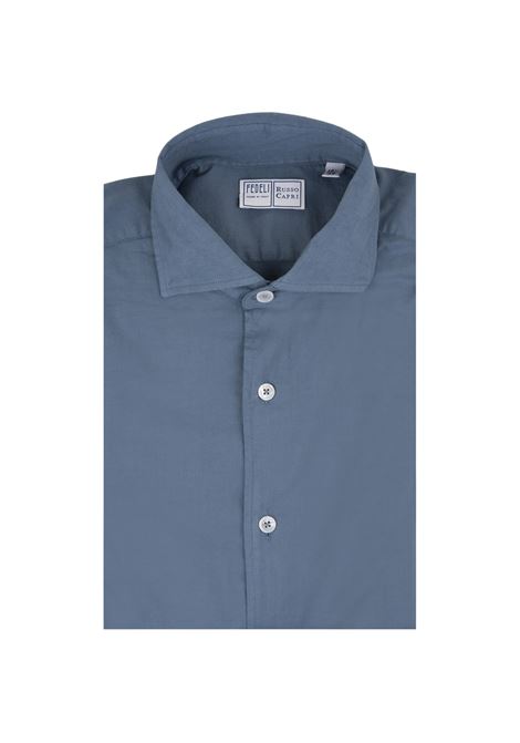 Sean Shirt In Avio Blue Panamino FEDELI | 0507213