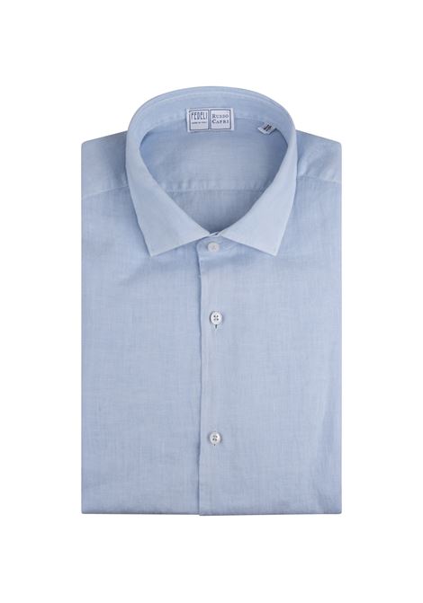 Classic Shirt In Lightweight Light Blue Cotton FEDELI | 0501836