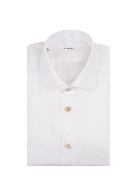 Camicia Classica In Lino Bianco KITON | UCCKF111114007