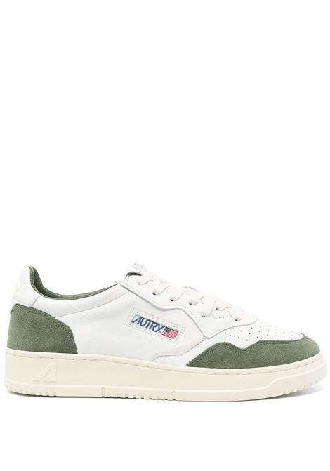 Sneakers Medalist Low In Suede Verde Militare e Pelle Bianca AUTRY | AULMGS40