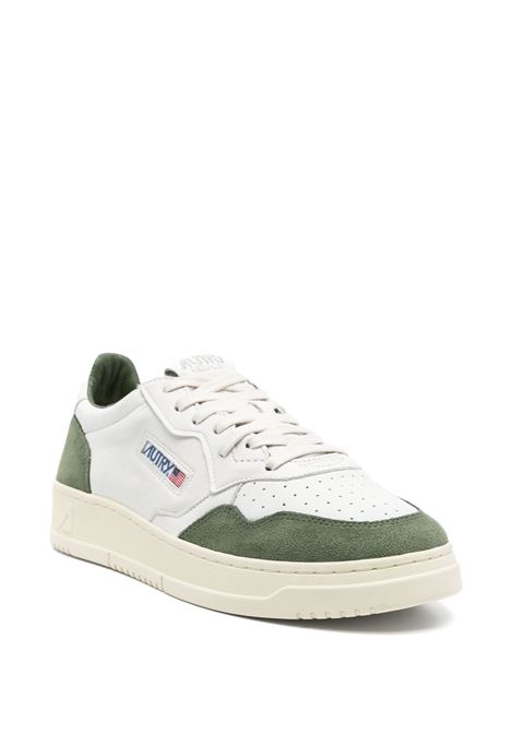 Sneakers Medalist Low In Suede Verde Militare e Pelle Bianca AUTRY | AULMGS40