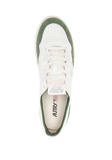 Sneakers Medalist Low In Suede Verde Militare e Pelle Bianca AUTRY | AULMGS40