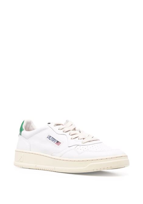 Sneakers Medalist Low In Pelle Bianca e Verde AUTRY | AULMLL20