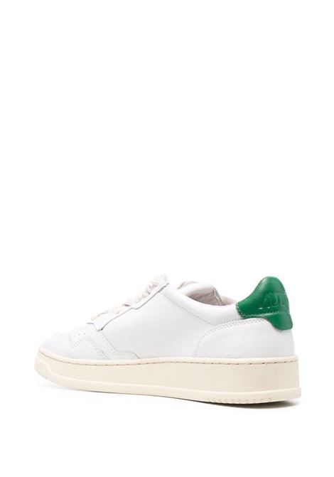 Sneakers Medalist Low In Pelle Bianca e Verde AUTRY | AULMLL20