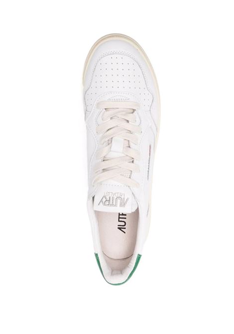 Sneakers Medalist Low In Pelle Bianca e Verde AUTRY | AULMLL20