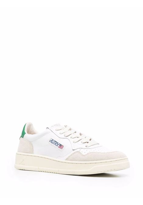 Sneakers Medalist Low In Suede e Pelle Bianca e Verde AUTRY | AULMLS23