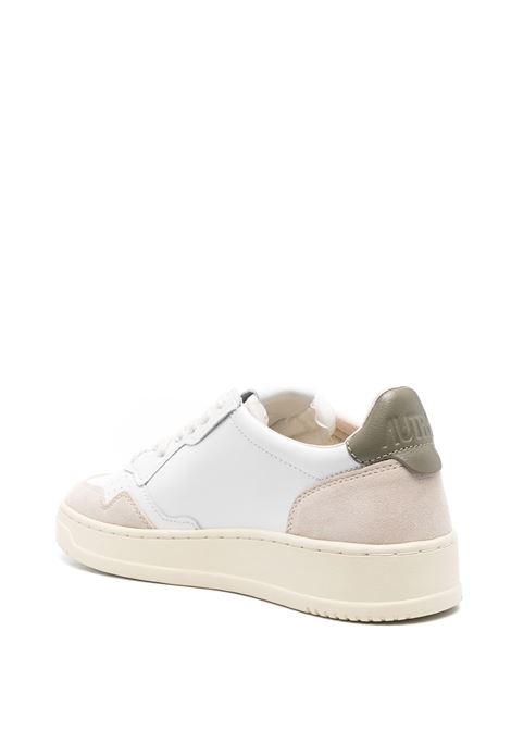 Sneakers Medalist Low In Suede e Pelle Bianca e Covert Green AUTRY | AULMLS77