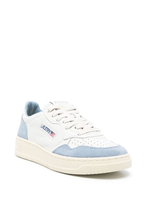 Sneakers Medalist Low In Pelle Bianca e Suede Celeste AUTRY | AULWGS38