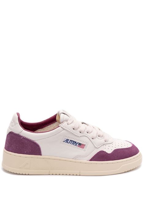 Sneakers Medalist Low In Pelle Bianca e Suede Viola AUTRY | AULWGS39