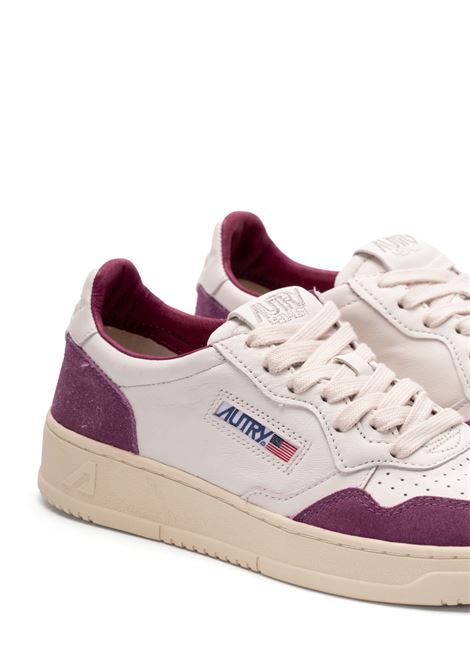 Sneakers Medalist Low In Pelle Bianca e Suede Viola AUTRY | AULWGS39