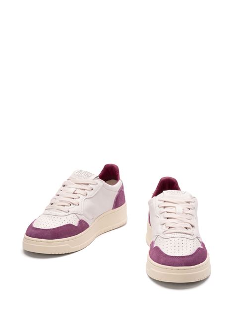 Sneakers Medalist Low In Pelle Bianca e Suede Viola AUTRY | AULWGS39