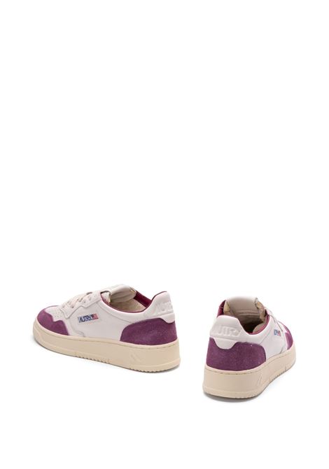 Sneakers Medalist Low In Pelle Bianca e Suede Viola AUTRY | AULWGS39