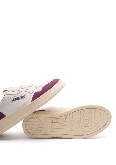 Sneakers Medalist Low In Pelle Bianca e Suede Viola AUTRY | AULWGS39