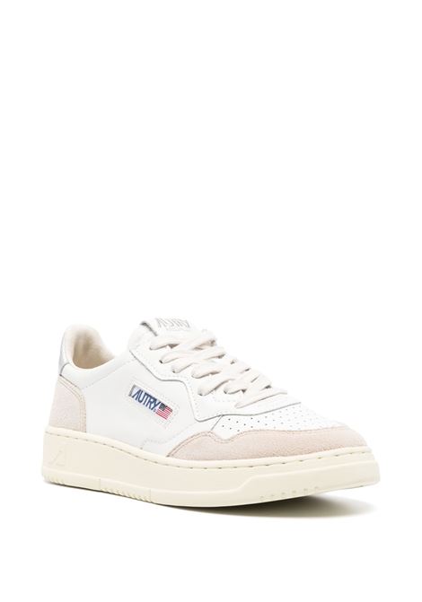 Sneakers Medalist Low In Suede e Pelle Bianca e Argento AUTRY | AULWLS74