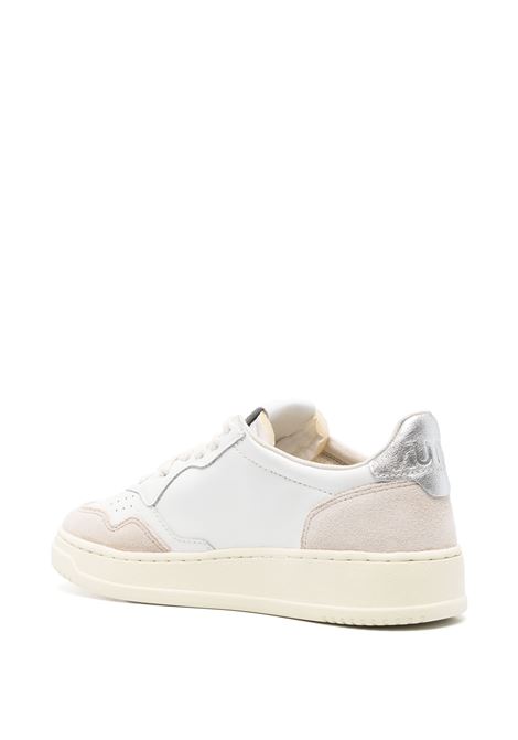 Sneakers Medalist Low In Suede e Pelle Bianca e Argento AUTRY | AULWLS74