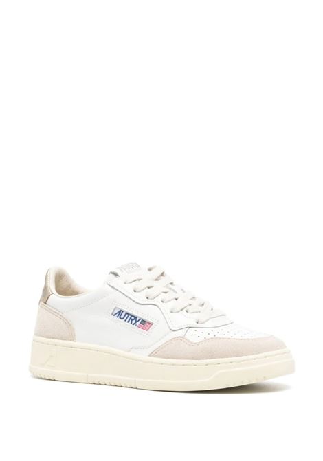 Sneakers Medalist Low In Suede e Pelle Bianca e Oro AUTRY | AULWLS75