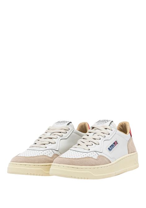 Sneakers Medalist Low In Suede e Pelle Bianca e Tearose AUTRY | AULWLS78