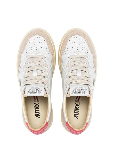 Sneakers Medalist Low In Suede e Pelle Bianca e Tearose AUTRY | AULWLS78