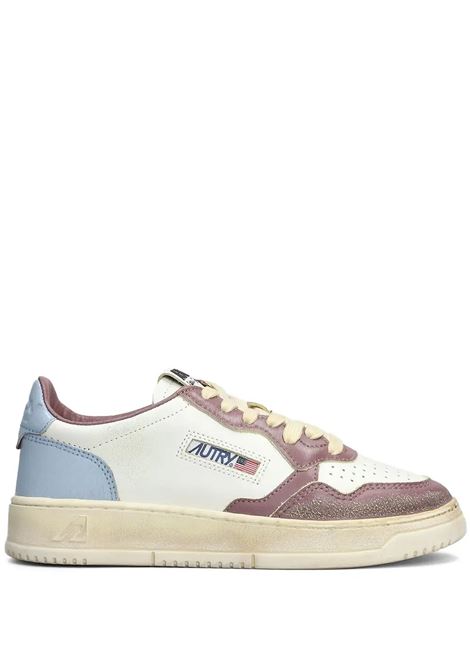 Sneakers Medalist Low Super Vintage In Pelle Bianco, Celestial Blue e Taupe AUTRY | AVLWSV47