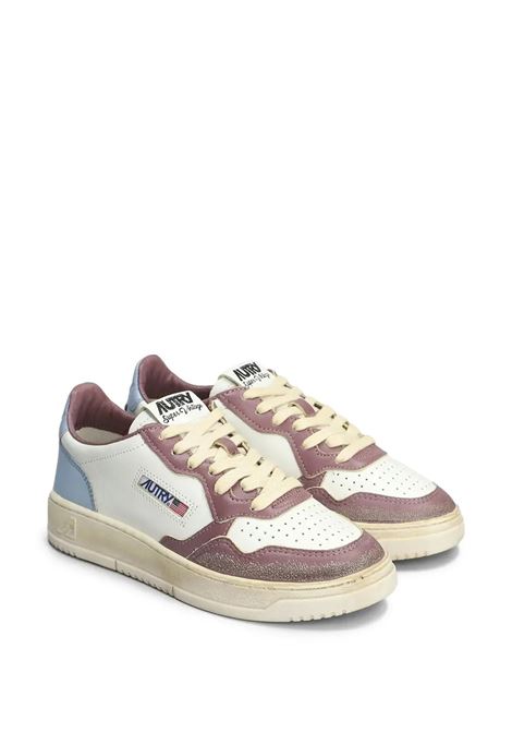 Sneakers Medalist Low Super Vintage In Pelle Bianco, Celestial Blue e Taupe AUTRY | AVLWSV47