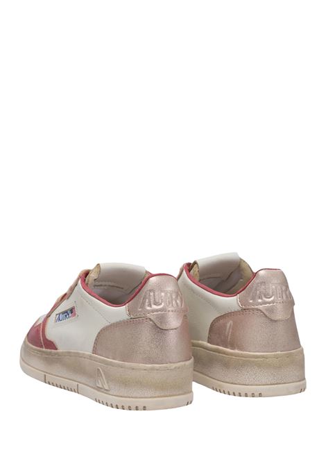 Sneakers Medalist Super Vintage In Pelle Bianca, Fucsia e Rosa Metallizzato AUTRY | AVLWSV49