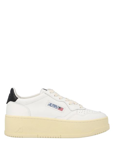 Sneakers Medalist Platform In Pelle Bianca e Nera AUTRY | PTLWLL22