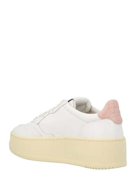 Sneakers Medalist Platform In Pelle Bianca e Rosa AUTRY | PTLWLL80