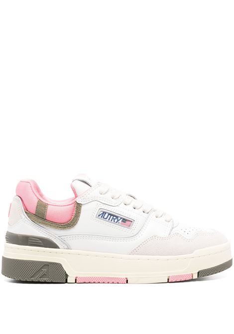 Sneakers CLC In Pelle e Suede Colore Bianco e Geranium AUTRY | ROLWMC03