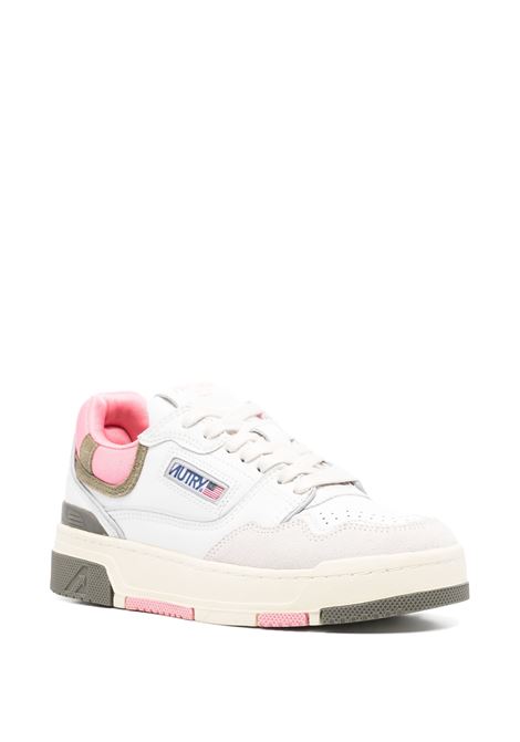 Sneakers CLC In Pelle e Suede Colore Bianco e Geranium AUTRY | ROLWMC03