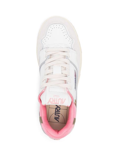 Sneakers CLC In Pelle e Suede Colore Bianco e Geranium AUTRY | ROLWMC03