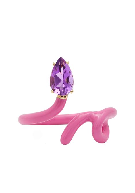 Baby Vine Tendril Ring In Pink BEA BONGIASCA | Jewels | VR110YGS-GP1CRP