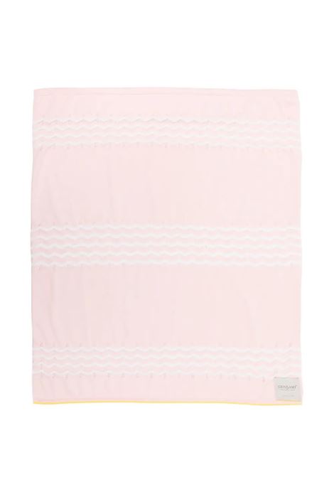 Copertina In Maglia Rosa Chiaro GENSAMI | accessori baby | COP02-B-ONDABABY PINK/OFF WHITE