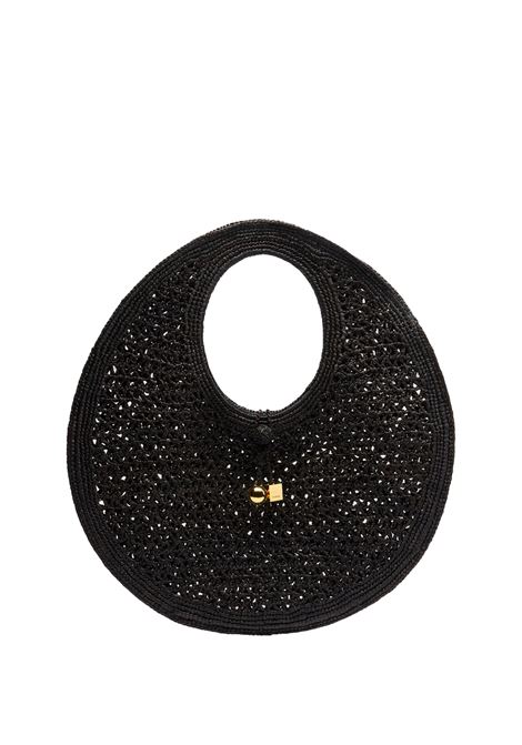 Spiaggia Round Bag In Black Raffia JACQUEMUS | 243BA387-3219990