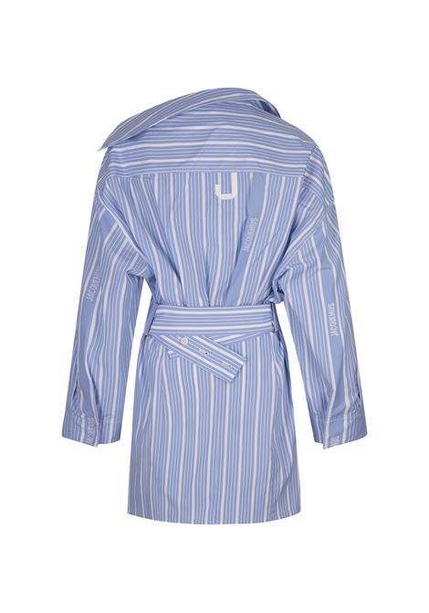 La Mini Robe Chemise In Jacquard Blue/White JACQUEMUS | 243DR094-16913EV