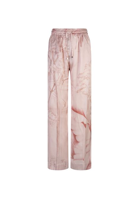 Pink Printed Silk Trousers KITON | D58115K0926E11