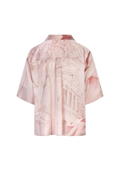 Pink Printed Silk Bowling Shirt KITON | D58459K0926E11