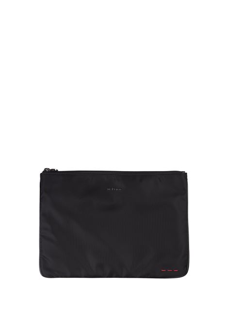 Clutch In Nylon Nero Con Logo KITON | Borse | UBA0059N0122101/004