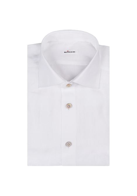 Camicia In Lino Bianco KITON | UCCH0921301/000