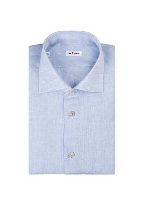 Camicia In Lino Azzurro KITON | Camicie | UCCH0921302/001