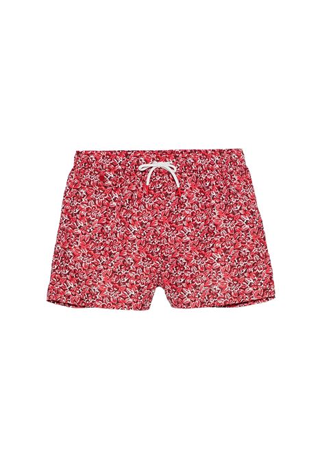 Red Floral Print Swim Shorts KITON | UCOM2CK0748F04/000