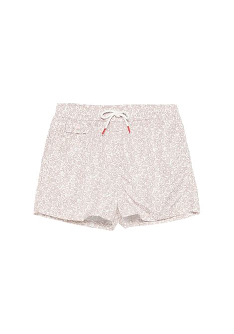 Beige Floral Print Swim Shorts KITON | UCOM2CK0748F05/001