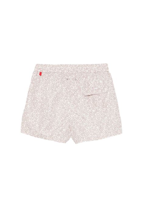 Beige Floral Print Swim Shorts KITON | UCOM2CK0748F05/001