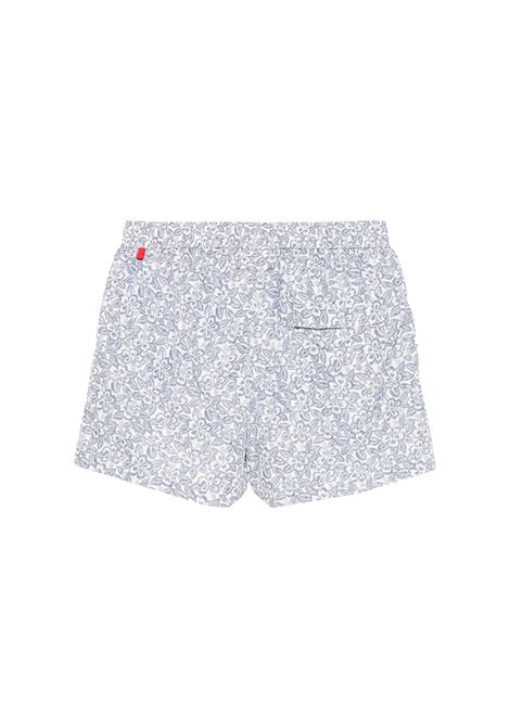 Blue Floral Print Swim Shorts KITON | UCOM2CK0748F07/001